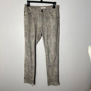 EUC ERIC Womens Snake Print Pants Cream Black 2
